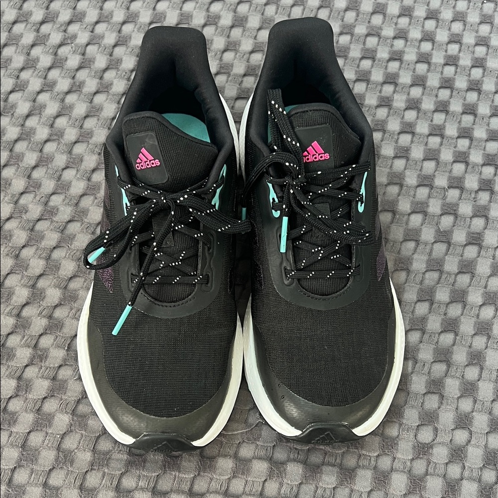 Adidas Women's Black and Pink Sneakers